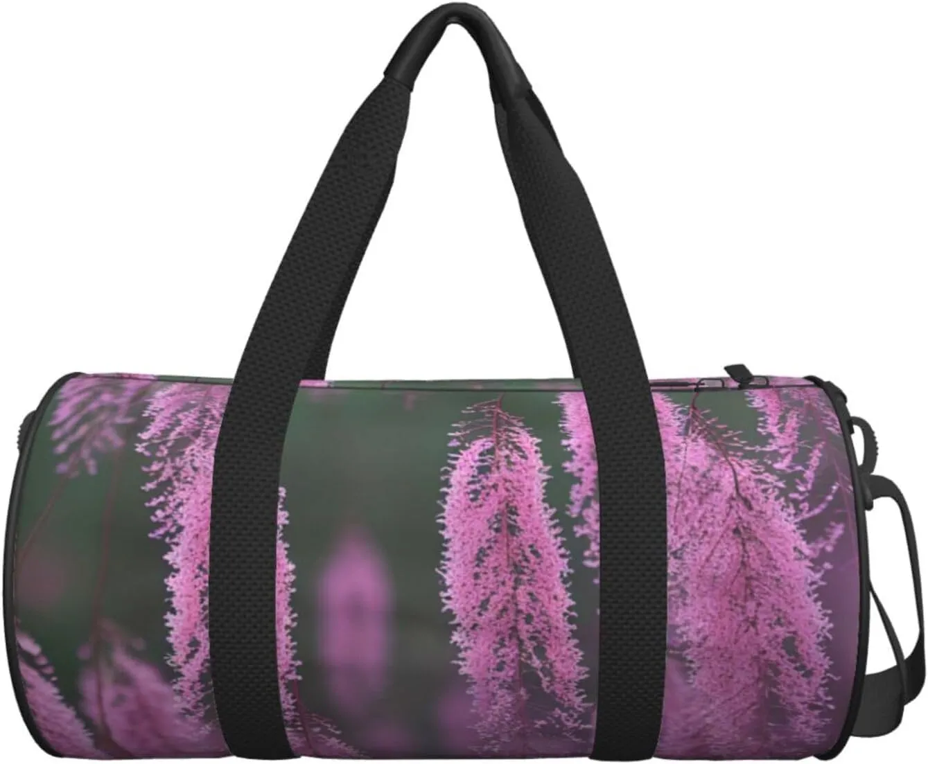 Flowers Printed Travel Bag,Round Personal Item Storage bag,Foldie Duffel Bag for Traveling Vacation,Fitness,Sports
