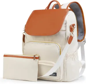 Fmeida Backpack for Women Anti-theft Back Pack Work College Bookbag Purse Convertible Backpack Daypack Mochilas para mujer Cream