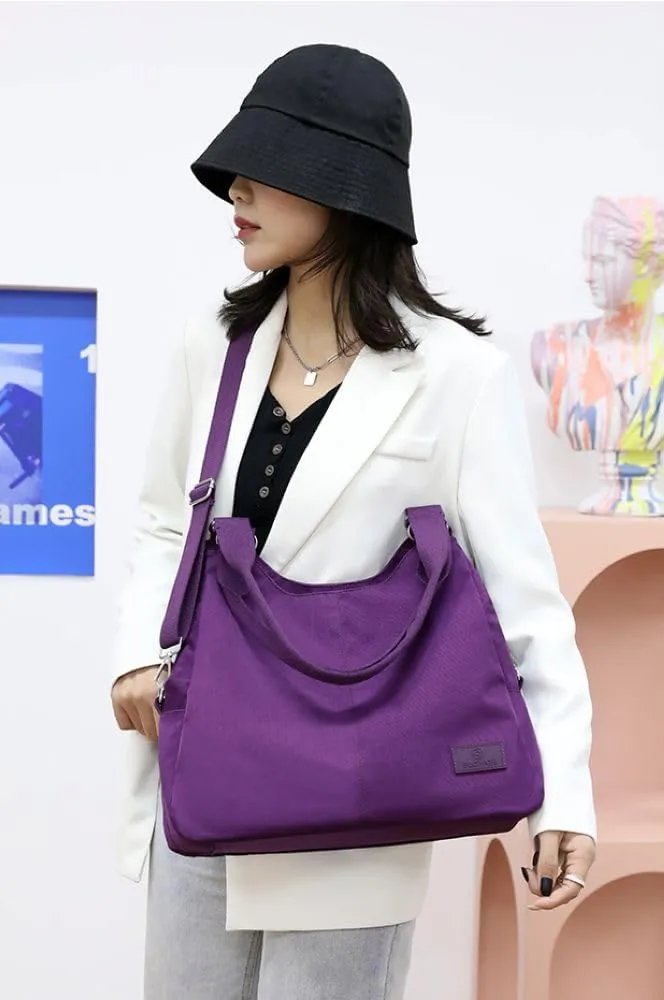 Foldable Tote Bag With Zipper, Large Purses for Women Shoulder Bag,Top Handle Satchel Handbag for Travel Work