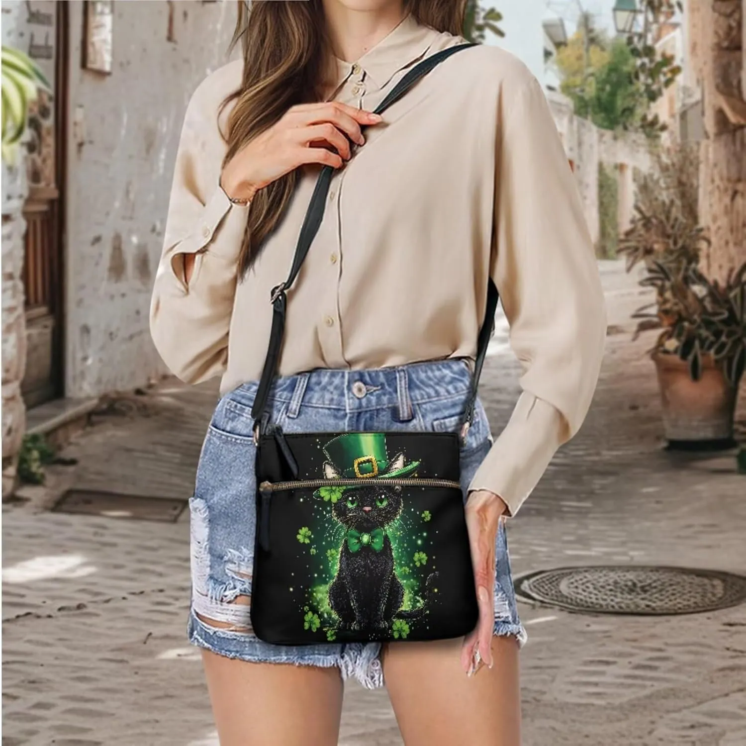 FOR U DESIGNS Green Theft Proof Crossbody Bag for Women St. Patrick's Day Travel Shoulder Handbags and Purses Set