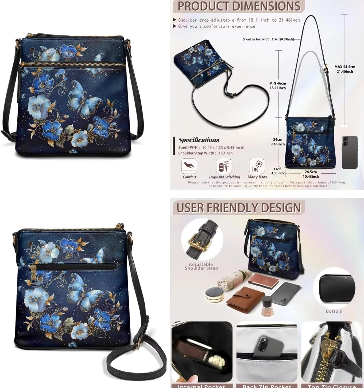 FOR U DESIGNS Hobo Bags for Women Satchel Purses and Handbags Leather Crossbody Purse and Wallet Set