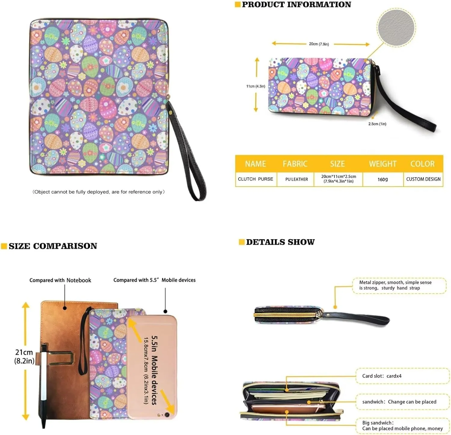 FOR U DESIGNS Purses for Women PU Leather Multi Pockets Easter Bunny Cross Body Purse and Matching Wallet Set