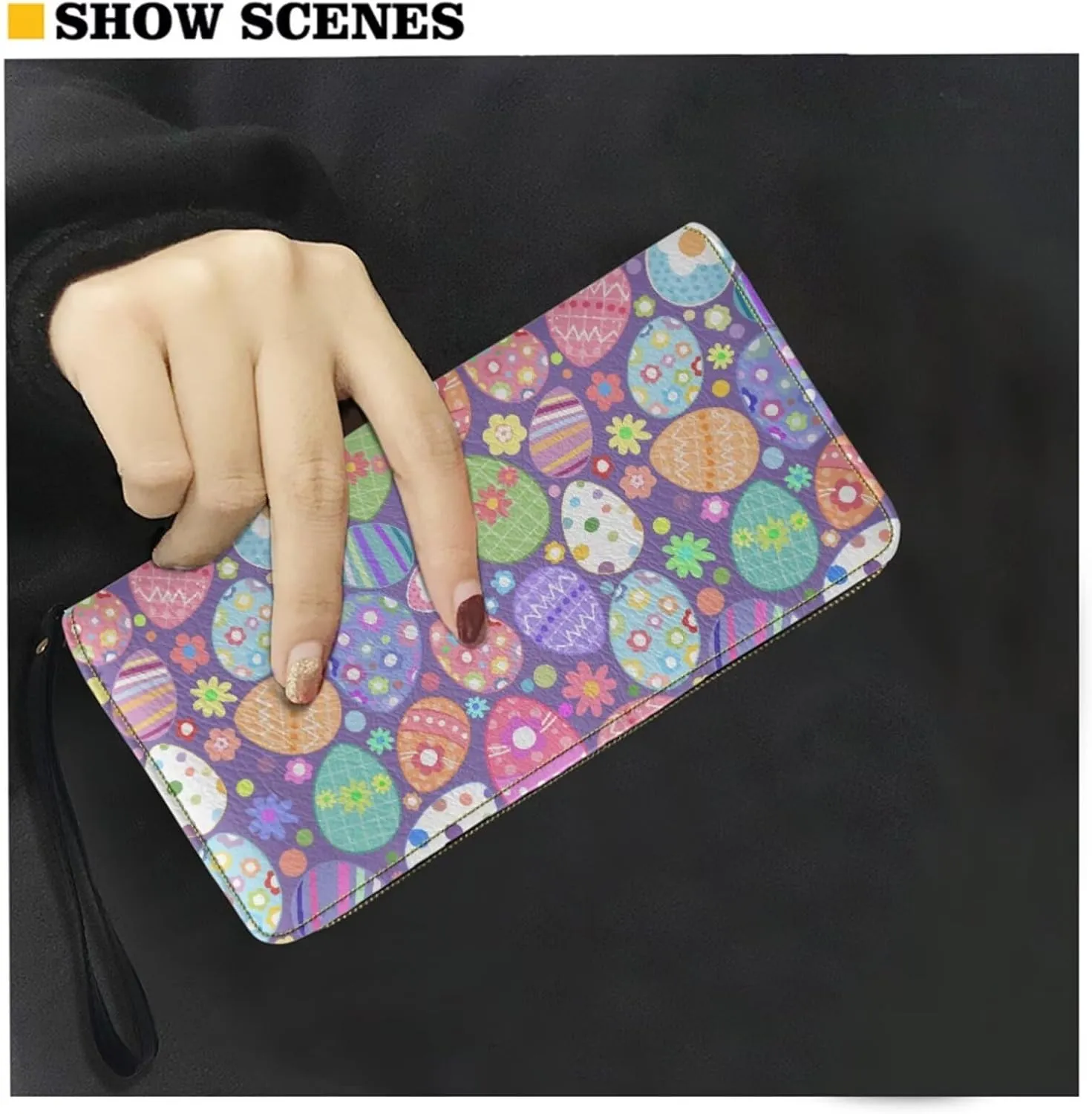 FOR U DESIGNS Purses for Women PU Leather Multi Pockets Easter Bunny Cross Body Purse and Matching Wallet Set