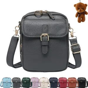 Forcipower Crossbody Bag, Zealburst Crossbody Leather Bag, Vintage Double Layer Large Capacity Cross-Body Bags