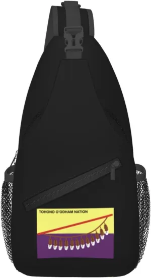 Former Flag Of The Tohono O'odham Nation (2012 2015) Crossbody Bags For Women Men Chest Backpack Gym Shoulder Bag Travel Outdoor Sports Casual Crossbody Bags
