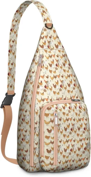 Funny Cock Life Crossbody Bag Daypack for Women Men Lightweight Waterproof Sling Bag Backpack Hiking Cycling