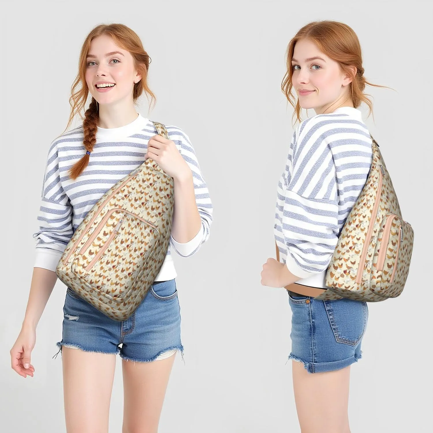 Funny Cock Life Crossbody Bag Daypack for Women Men Lightweight Waterproof Sling Bag Backpack Hiking Cycling