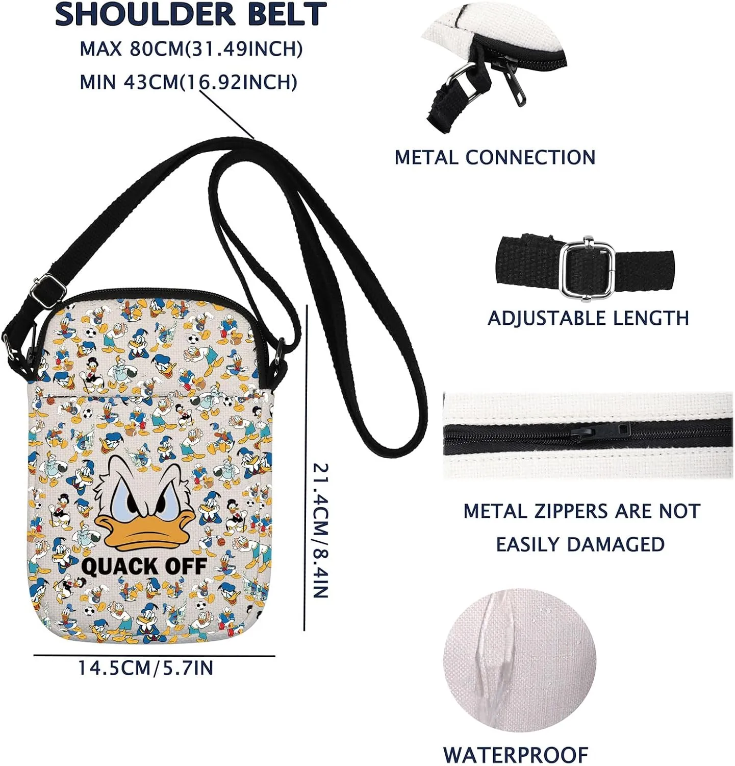 Funny Donald Inspired Gift Duck Crossbody Bag Duck Lover Gift Funny Duck Bag