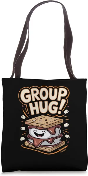 Funny Group Hug S’mores Cartoon Tote Bag
