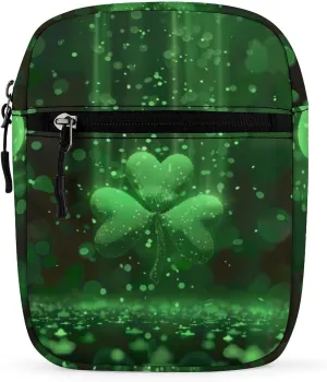 Funny St Saint Patricks Day Shamrock Clover Small Crossbody Bag Casual Belt Bag Sling Purse for Travel Hiking