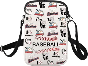 FUSTMW Baseball Crossbody Bags for Women Gifts For Baseball Lovers Small Crossbody Cell Phone Purse Shoulder Wallet Bag