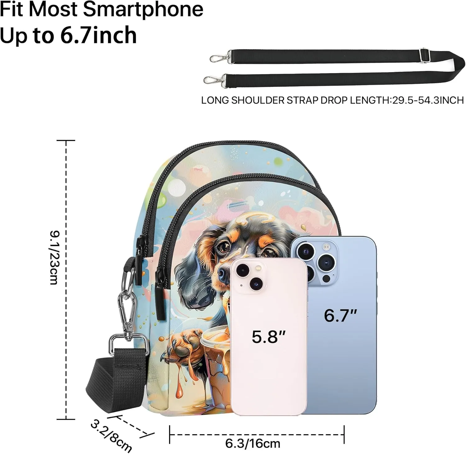 FyLybois Small Crossbody Bags for Women Casual Cell Phone Bag Wallet Purse Waterproof with Card Slots Adjustable Strap