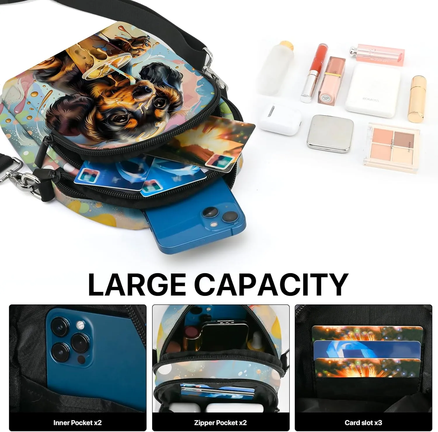 FyLybois Small Crossbody Bags for Women Casual Cell Phone Bag Wallet Purse Waterproof with Card Slots Adjustable Strap