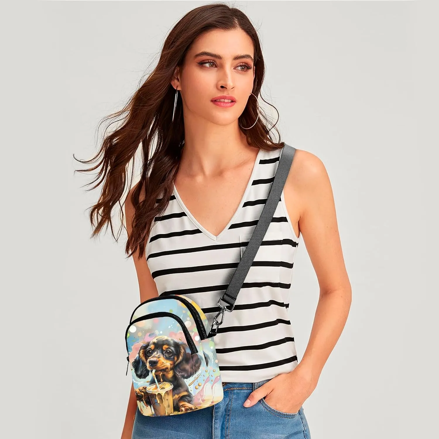 FyLybois Small Crossbody Bags for Women Casual Cell Phone Bag Wallet Purse Waterproof with Card Slots Adjustable Strap