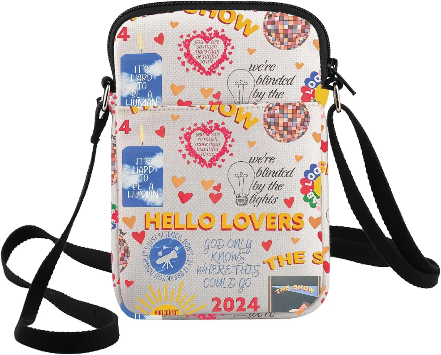 G2TUP Singer Lyrics Crossbody Bag Singer Music Album Fans Gifts Song Lyrics Inspired Shoulder Bag Singer Concert Merchandise
