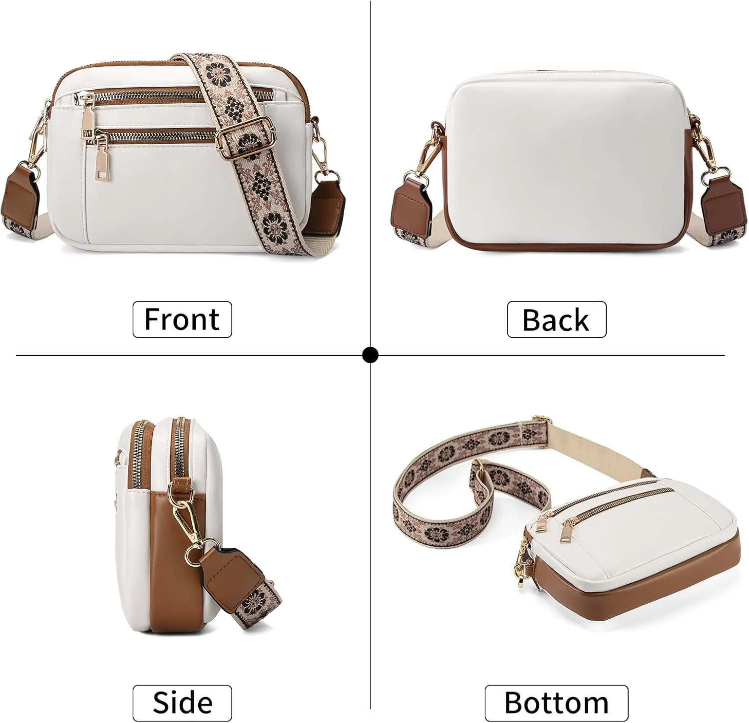 GAEKEAO Crossbody Purses for Women Small Crossbody Bags Vegan Leather Trendy Shoulder Handbags with Adjustable Shoulder Strap