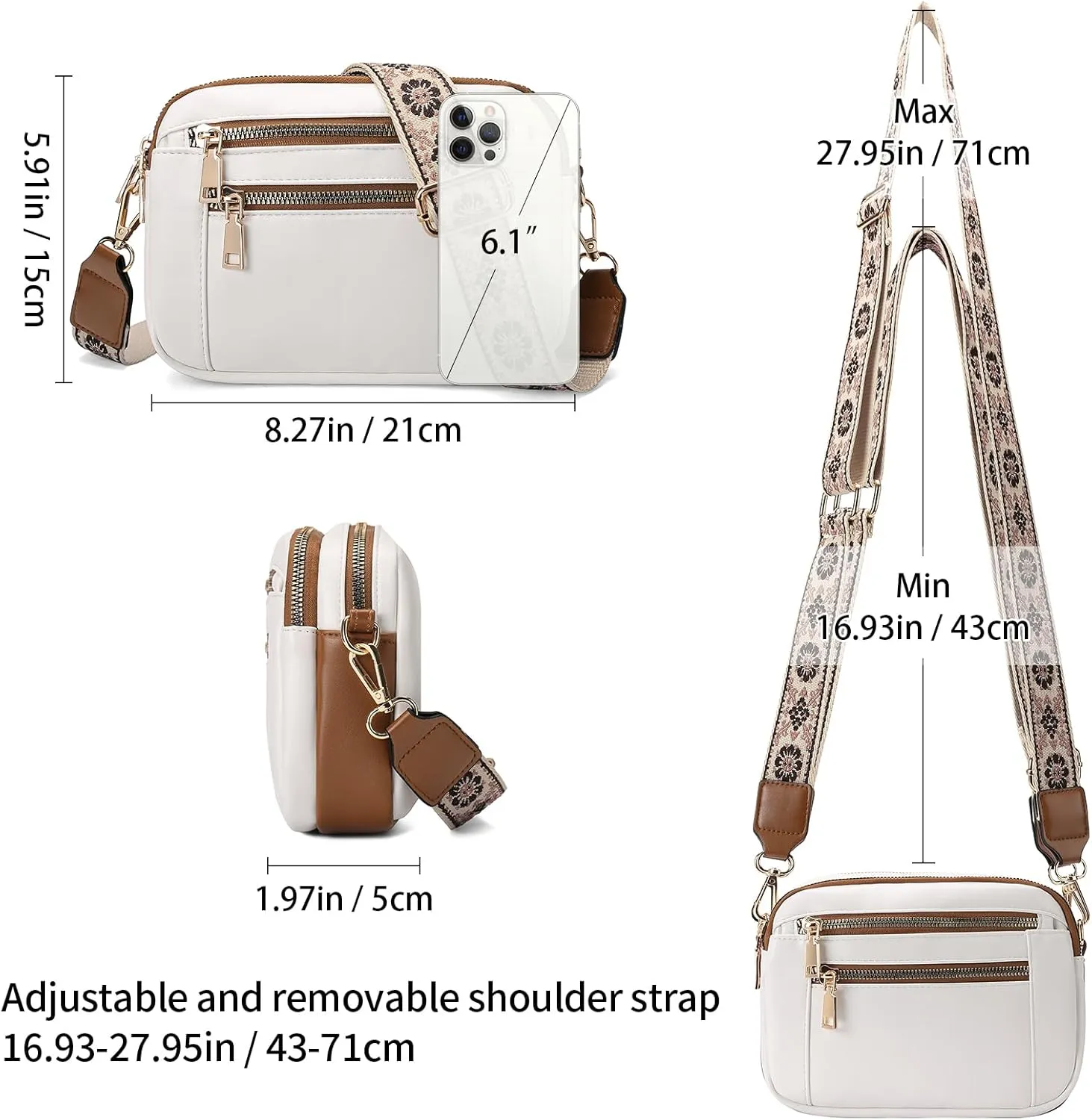 GAEKEAO Crossbody Purses for Women Small Crossbody Bags Vegan Leather Trendy Shoulder Handbags with Adjustable Shoulder Strap