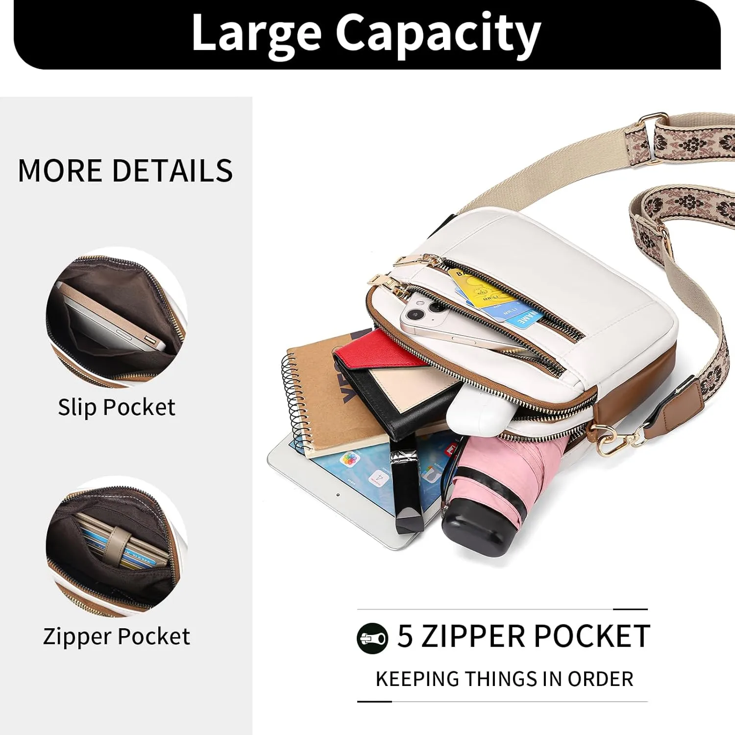 GAEKEAO Crossbody Purses for Women Small Crossbody Bags Vegan Leather Trendy Shoulder Handbags with Adjustable Shoulder Strap
