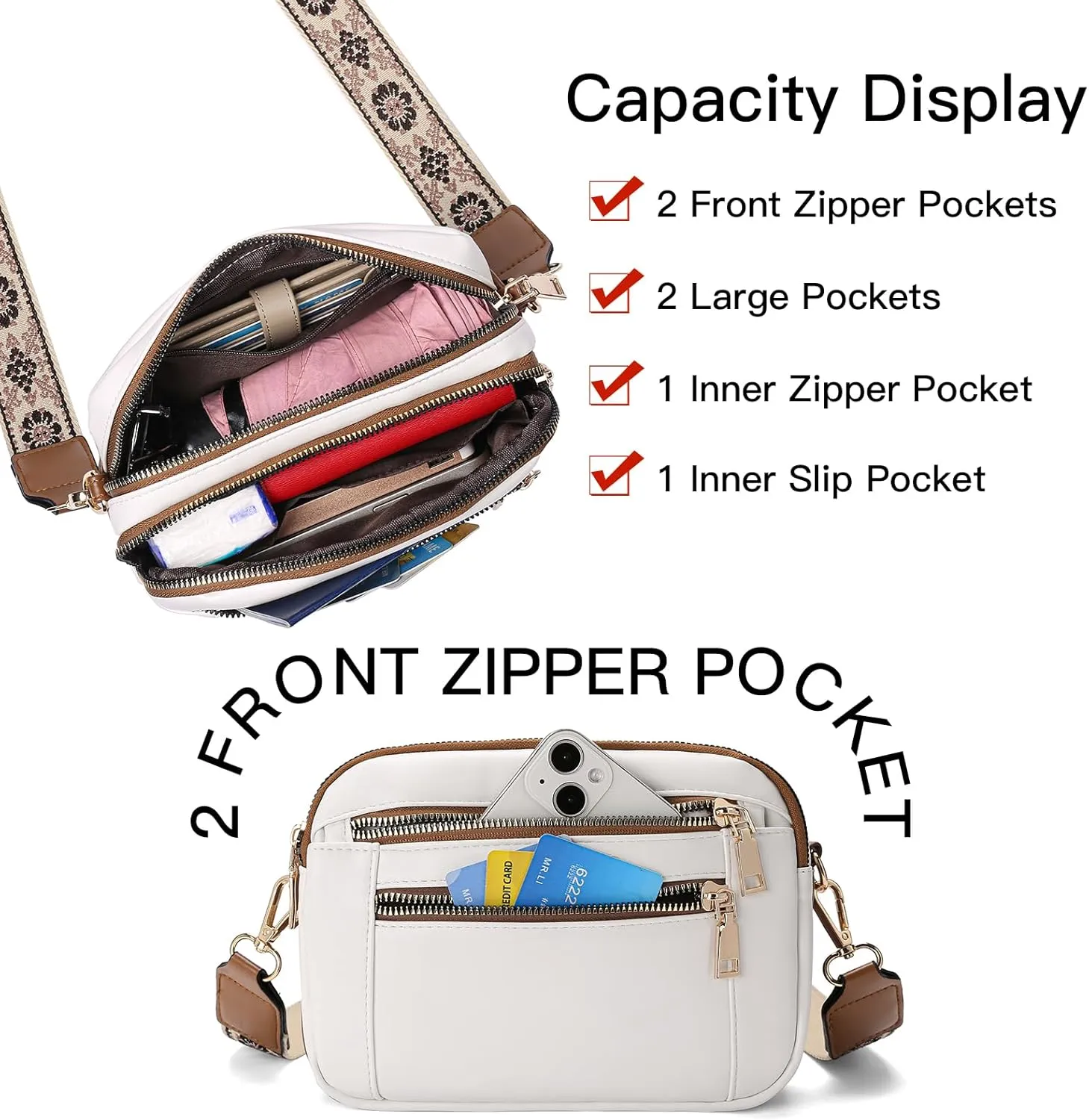 GAEKEAO Crossbody Purses for Women Small Crossbody Bags Vegan Leather Trendy Shoulder Handbags with Adjustable Shoulder Strap