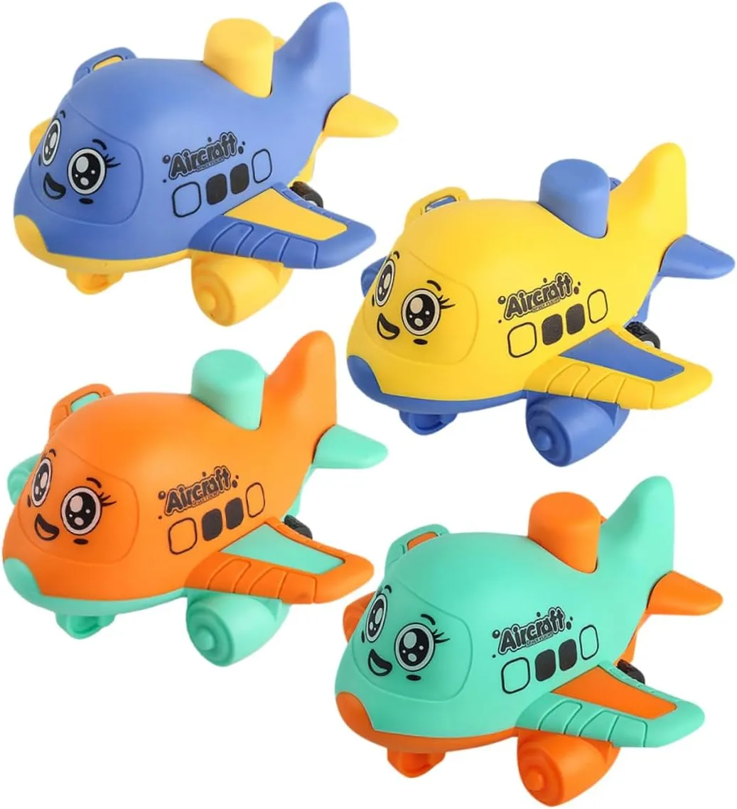 Garneck 4pcs Decorative Airplane Car Plastic Boys and Girls Airplane Toy Fun Birthday
