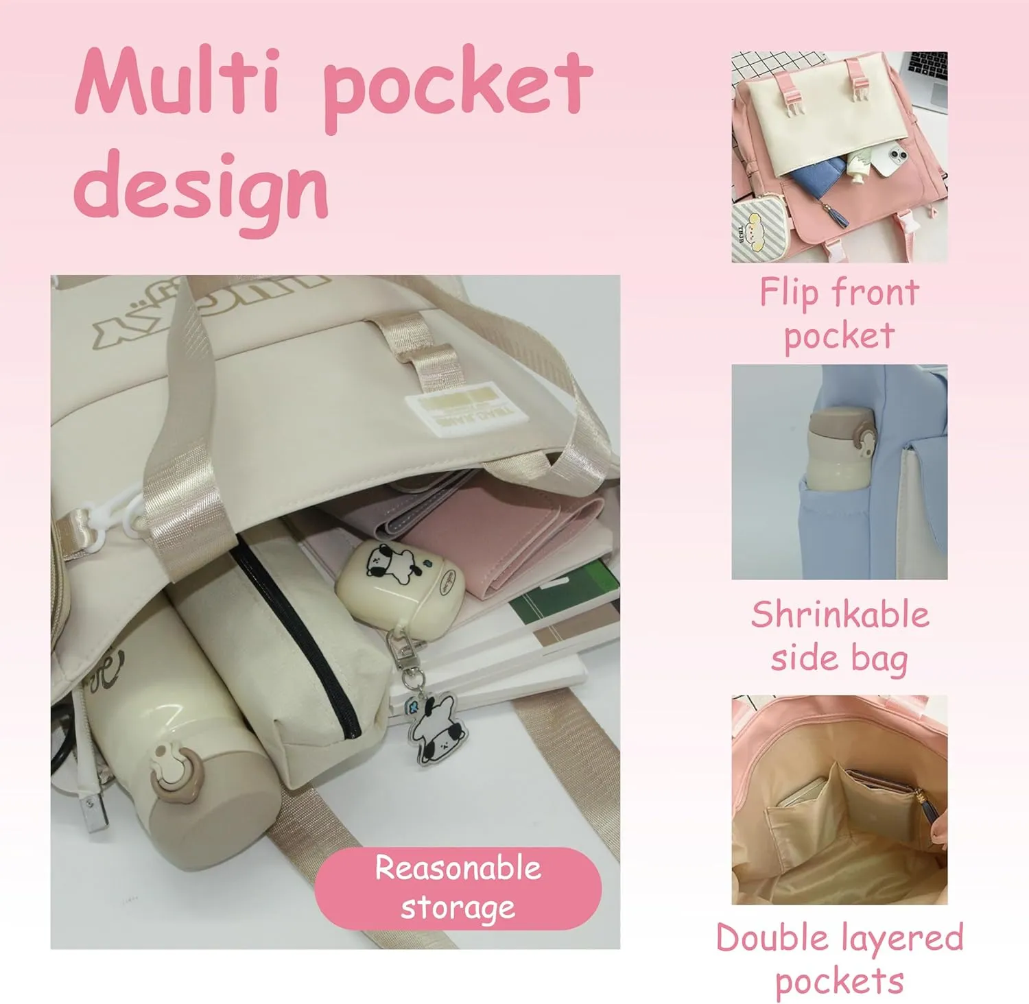 Geerlaqaly handbag,multifunctional messenger bag, with coin purse, unisex,anti-theft, suitable for daily use and travel