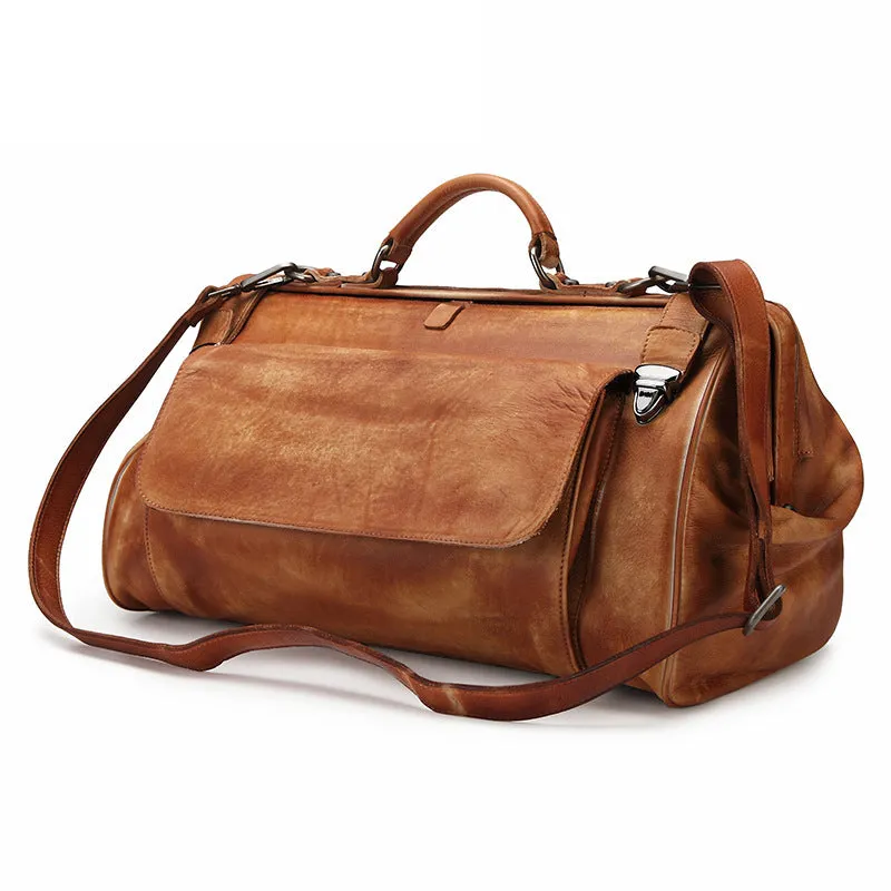 Genuine Leather Travel Bag Men Vintage Travel Duffel bag big Cow Leather Carry On Luggage Weekend large shoulder Bag