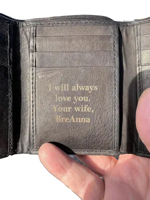 Genuine Leather Tri Fold Personalized Mens Wallet (777)