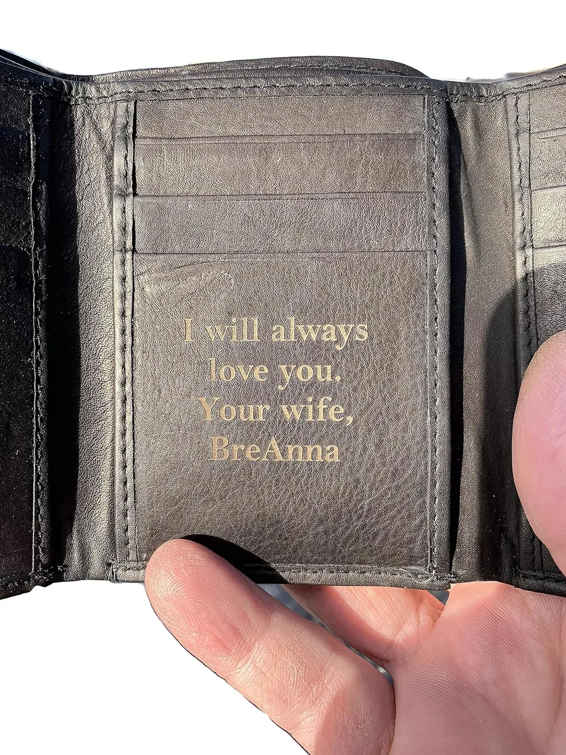 Genuine Leather Tri Fold Personalized Mens Wallet (777)