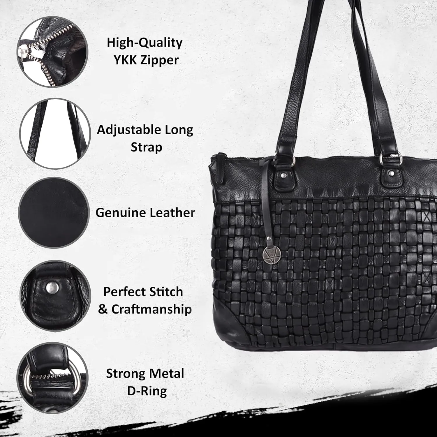 Genuine Leather Women's Tote Handbags, Satchel Purse Ladies Shoulder Bags with Top Handle