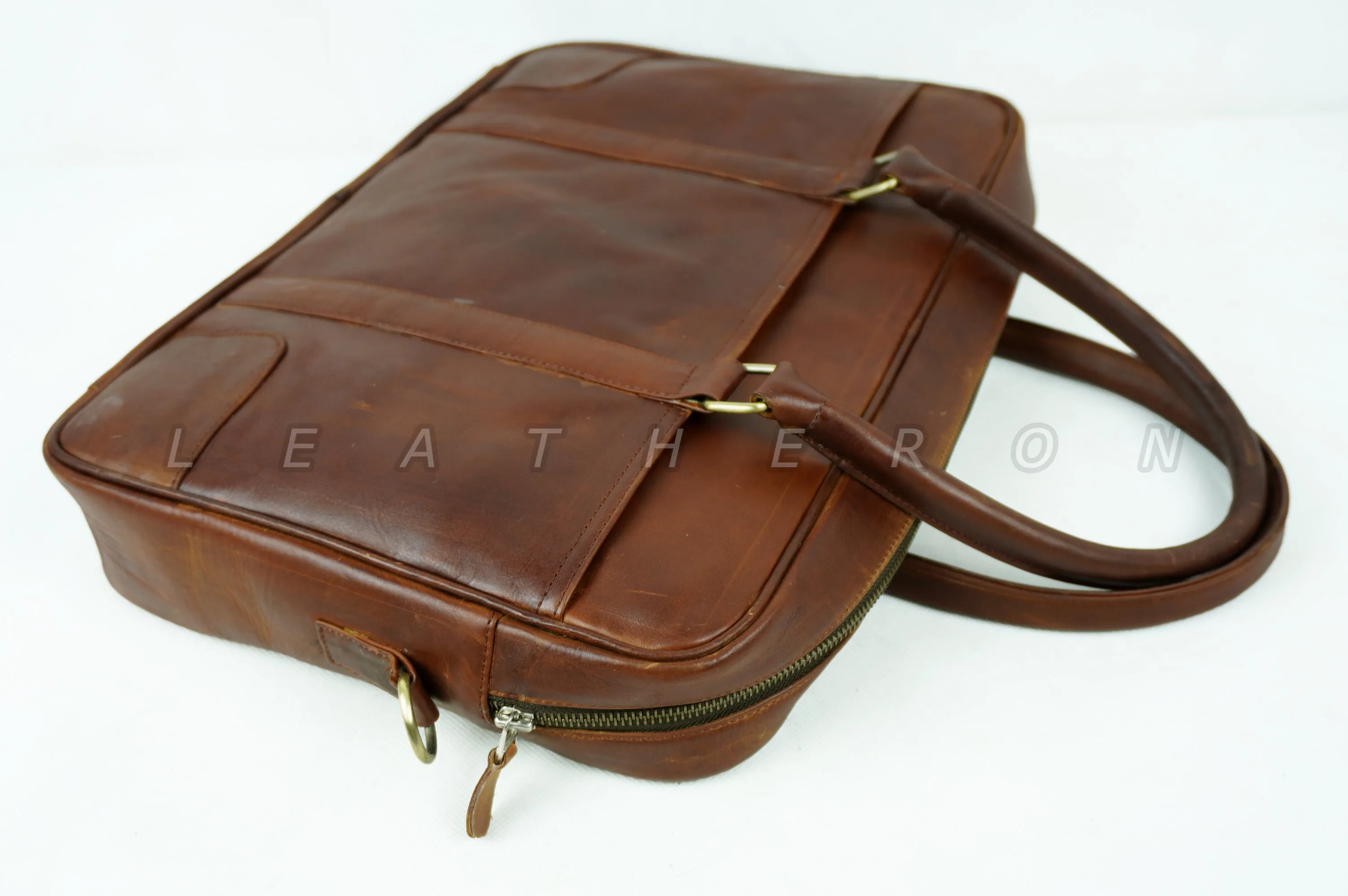 Genuine Suede Leather Laptop Bag with Slim and Smart Design