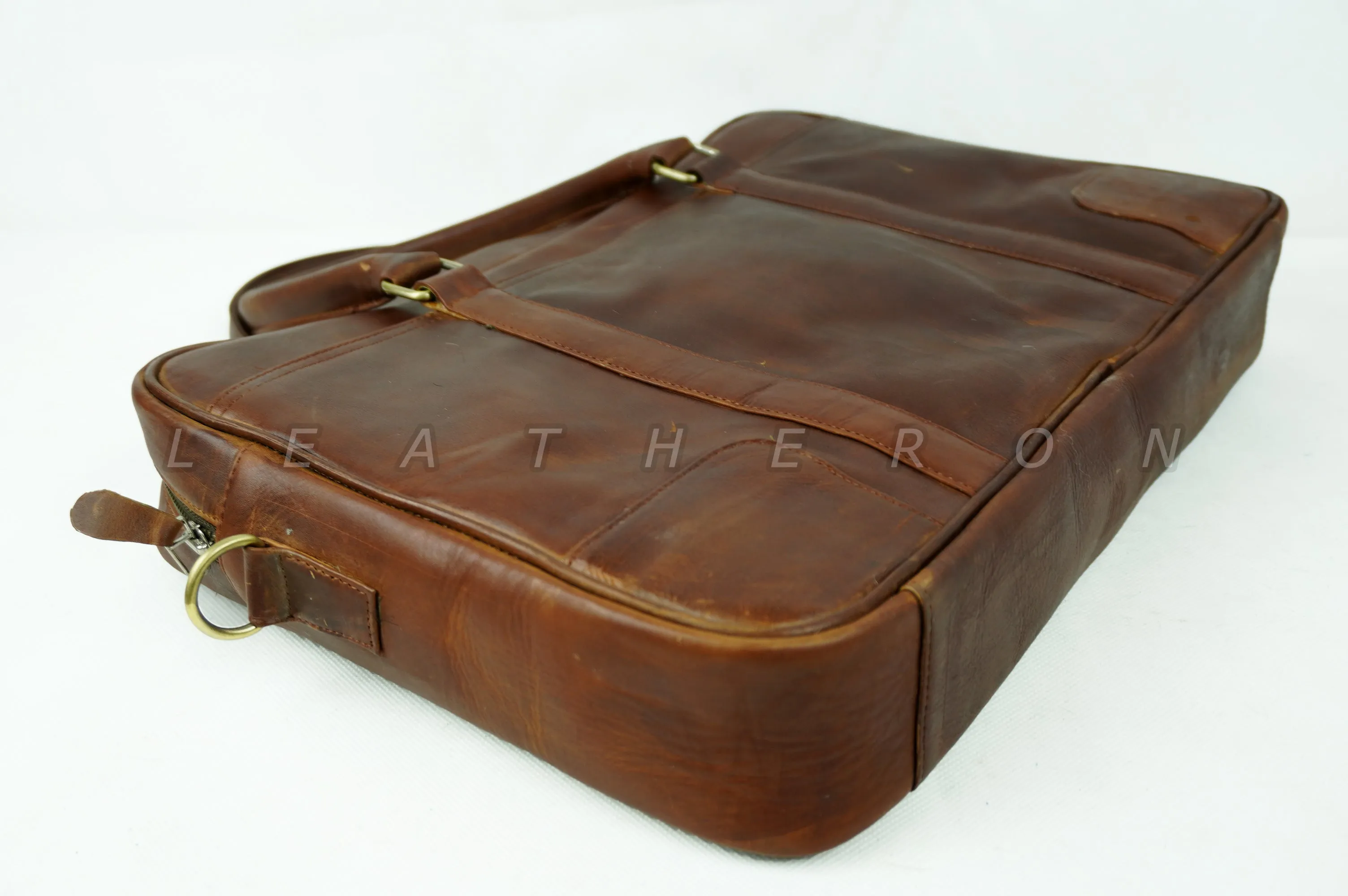 Genuine Suede Leather Laptop Bag with Slim and Smart Design