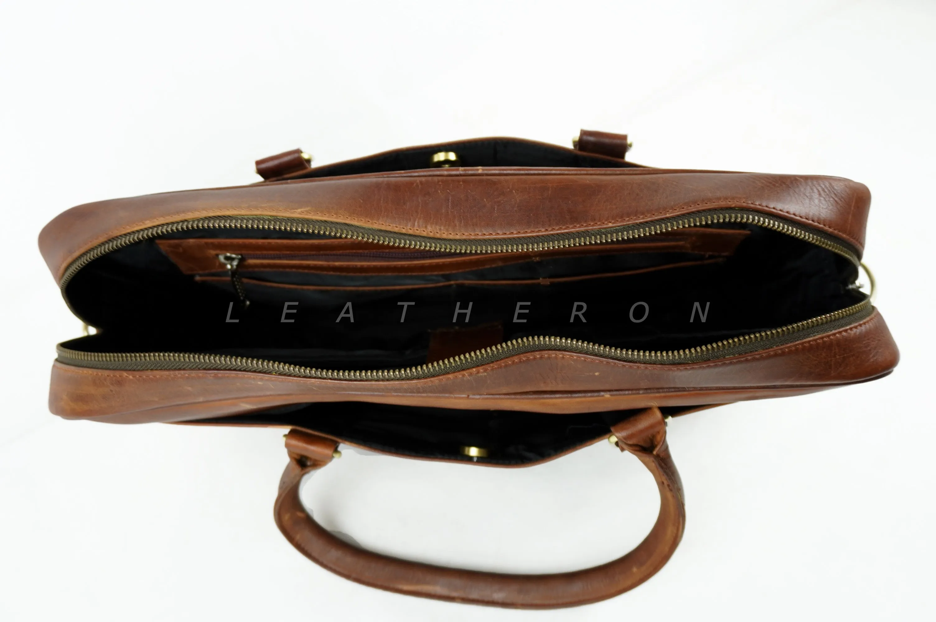 Genuine Suede Leather Laptop Bag with Slim and Smart Design