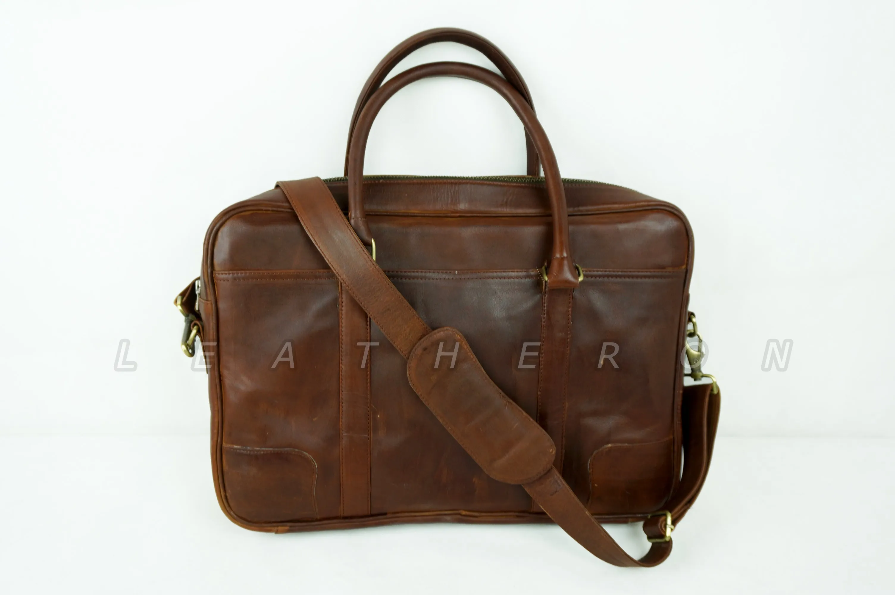 Genuine Suede Leather Laptop Bag with Slim and Smart Design