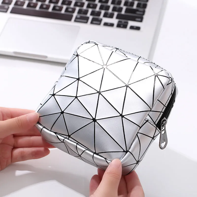 Geometric Metallic Purse For Men And Women