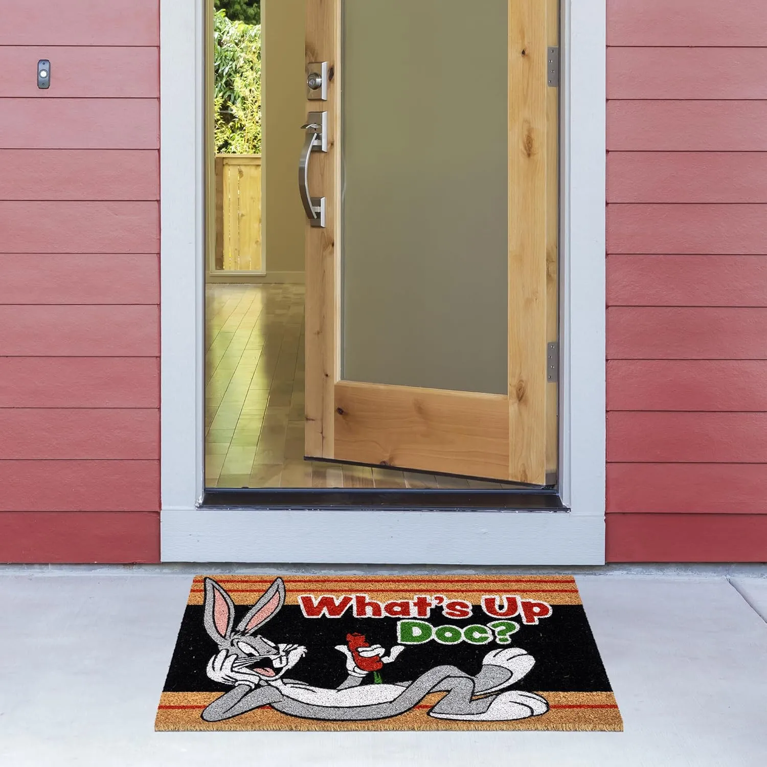 Gertmenian Looney Tunes Coir Doormat - 2x3 Welcome Mat (2-Pack), Ideal for High Traffic Areas in Front Door, Garage, Entryway - Warner Bros. Doc/Folks, 80029