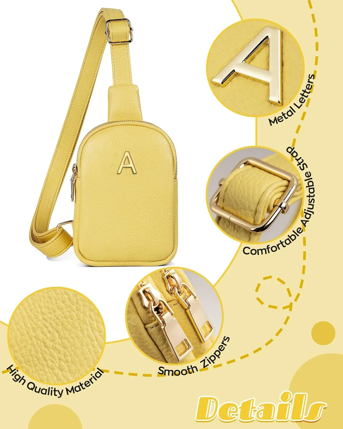 Gifts for College Girl, Initial Lightweight Crossbody Phone Purse for Teen Girls, Mini Shoulder Bag, Birthday Gifts for Women Girls Daughter Granddaughter, Cute Trendy Preppy Stuff for Friend