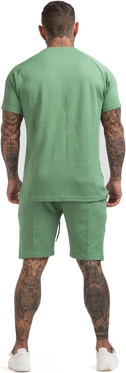GINGTTO Mens Short Sets 2 Piece Outfits Fashion Summer Tracksuits Casual Set