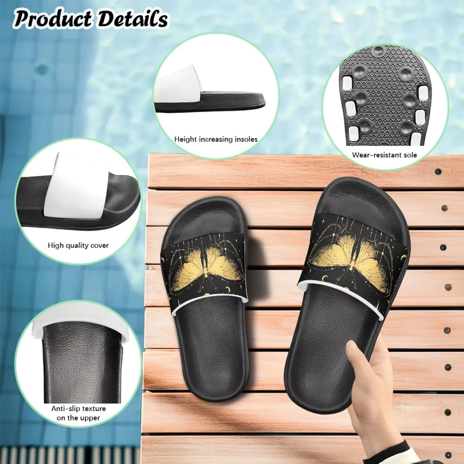 Girls Boys Slide Sandals Kids Summer Comfortable Slippers Slip On for Outdoor Beach Pool Shower Fit Little Big Kids