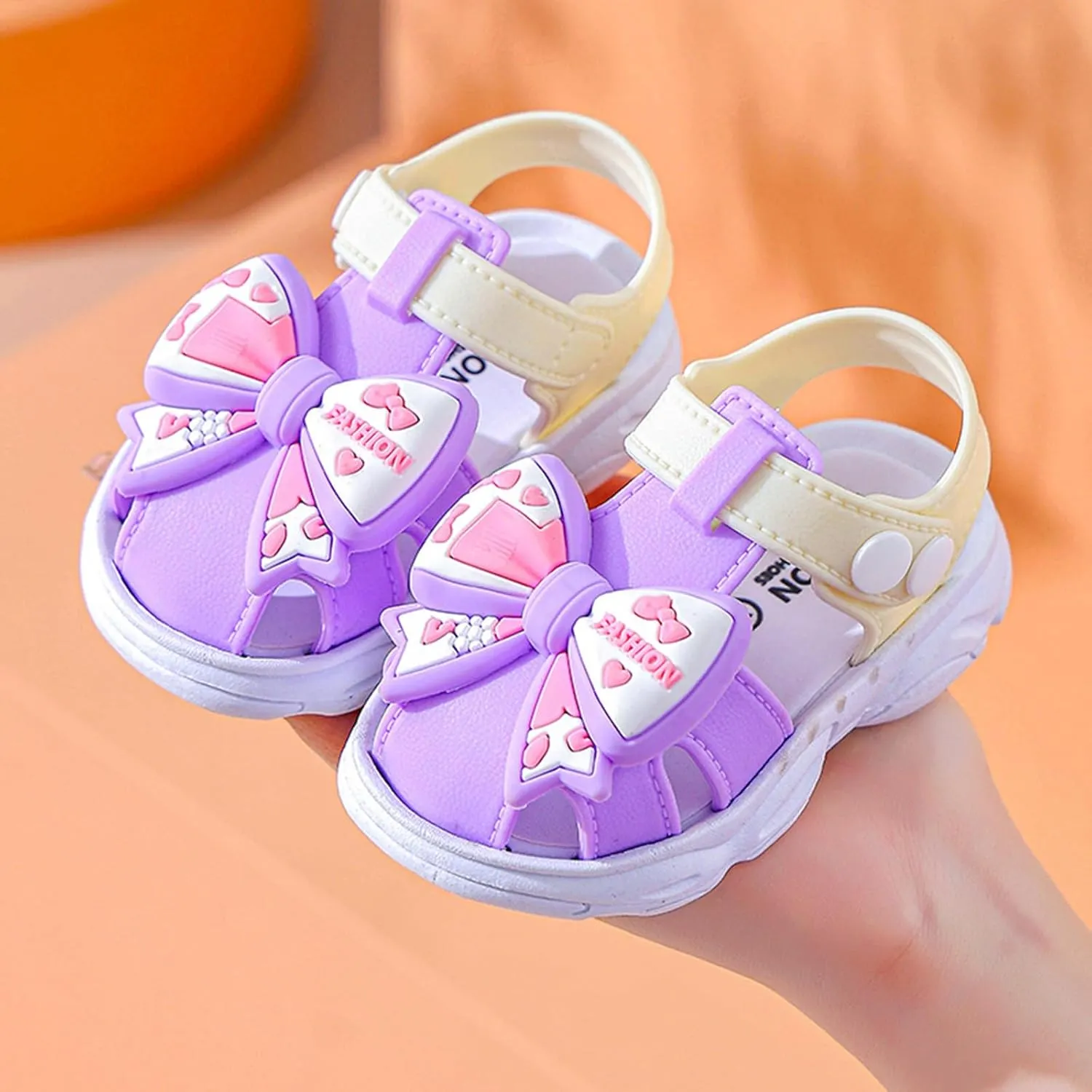 Girl's Sandals Soft Sole Children's Bowknot Sandals Cartoon Boys And Girls Baby Infant Non Slip Soft Bottom