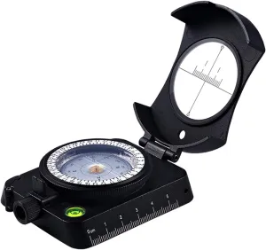Good Damping Effect Free Adjustment of Flip Cover 0~180° Professiol Waterproof Multifunctiol Aluminum Alloy Compass Survival Compass