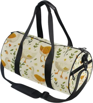 Goose Farm Animals Kawaii Gym Duffle Bag Women Men Sports Fitness Bag for Travel Workout Gymnastics Dance Ballet
