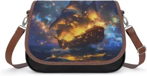 Gorgeous Sailing Battleships Crossbody Bags for Women Fashion Purse Shoulder Bag Handbags with Adjustable Strap