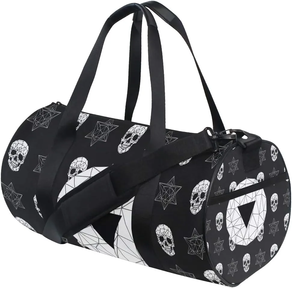 Gothic And Skull Duffel Bag,Canvas Travel Bag for Gym Sports and Overnight