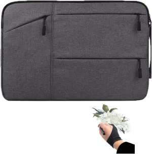 Graphics Drawing Tablet Case Bag with Artist Glove for Wacom Intuos Pro PTH660 Medium Case, Huion H1060P, H950P, HS610, Xp-Pen Deco 01 V2, Ugee M708 and VEIKK A30 Waterproof Protective Sleeve