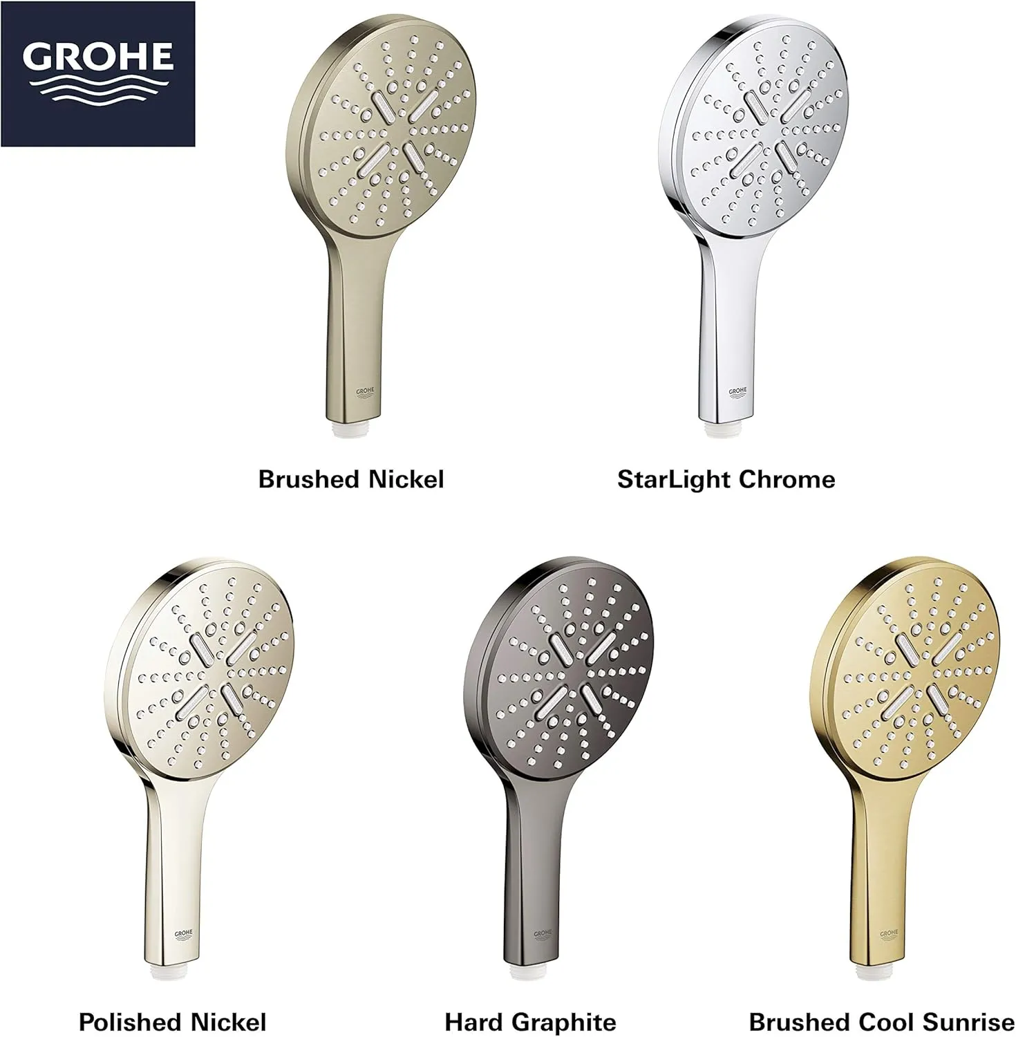 GROHE Rainshower Smartactive Hand Shower-3 Sprays, 1.75 gpm, Hard Graphite