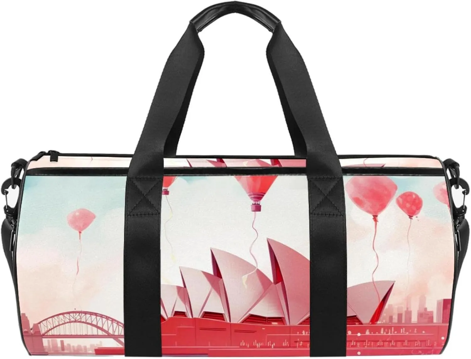 Gym Bags for Men,Travel Duffel Bags for Women,Australia Building Cartoon House,Workout Bag