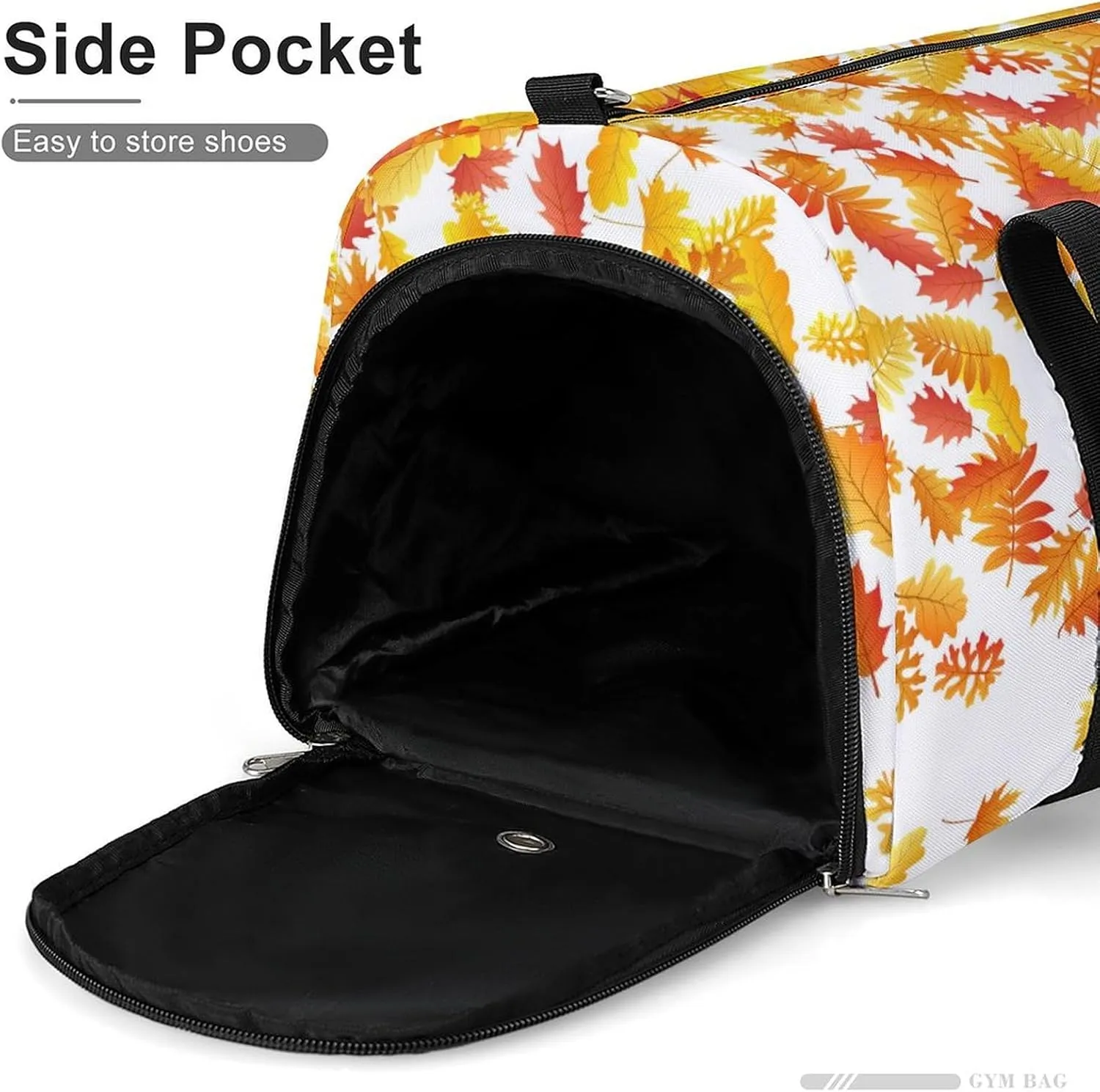 Gym Duffel Bag with Shoe Compartment Wet Pocket, Autumn Foliage Travel Bag for Men Women