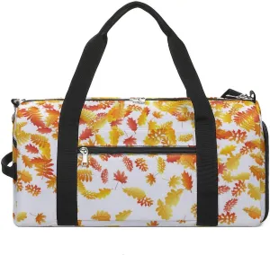 Gym Duffel Bag with Shoe Compartment Wet Pocket, Autumn Foliage Travel Bag for Men Women