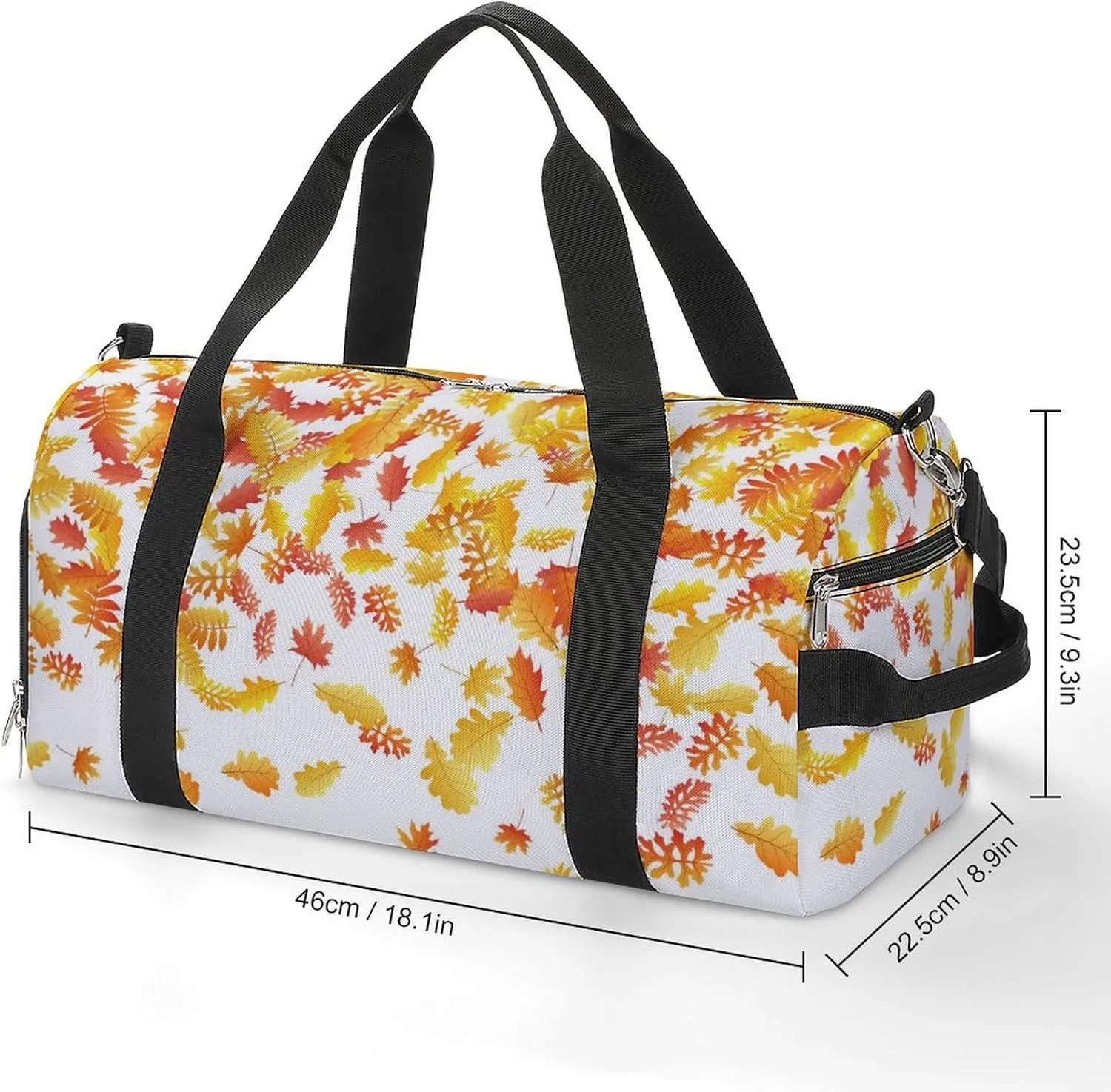 Gym Duffel Bag with Shoe Compartment Wet Pocket, Autumn Foliage Travel Bag for Men Women