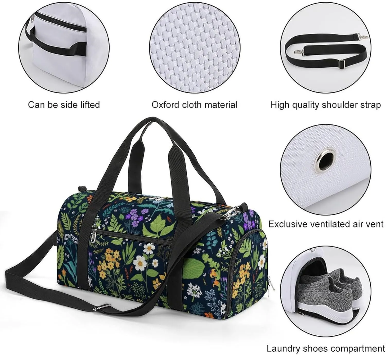 Gym Duffel Bag with Shoe Compartment Wet Pocket, Elegante Plantilla Para Travel Bag for Men Women, style-1
